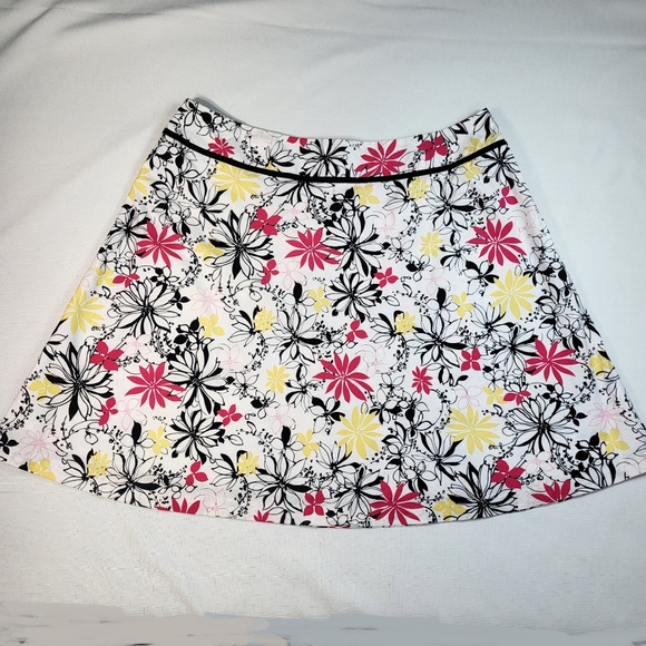 Oscar De La Renta Floral SKIRT Womens Size 22W A-line Side Zip Lined - Picture 14 of 16